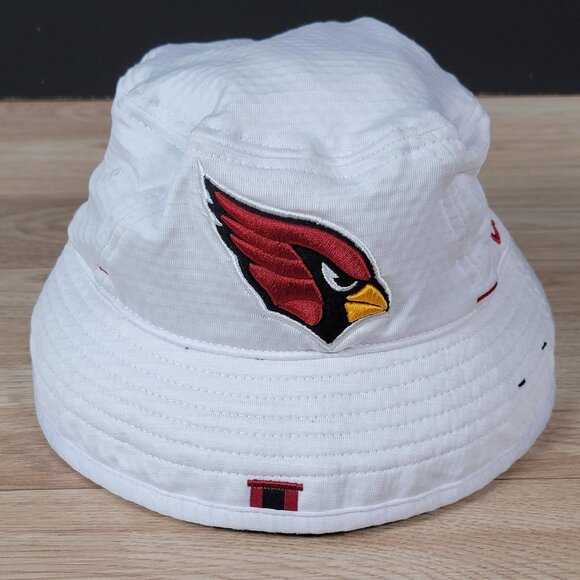 Arizona Cardinals New Era Bucket Hat White Red NFL Football 100 Seasons Patch - Picture 1 of 9